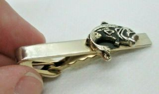 Vintage Tie Clasp Bar Clip Silver Tone Fish Trout Bass Fishing