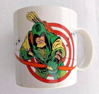 Dc Comics Green Arrow Coffee Mug Cup Oliver Queen Vintage 1989 Retro Superhero