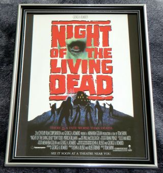 Night Of The Living Dead Movie - Framed Vintage 1990 Promo Print Ad
