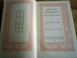 Just So Stories By Rudyard Kipling 1924 Hardback 2