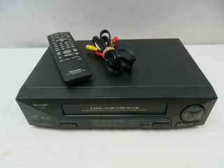 Sharp Vc A410u Vhs Player Vcr 4 Head Video Cassette Recorder With Remote