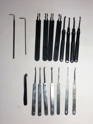 18 Piece Set Of Vintage Locksmith Tools Lock Picking