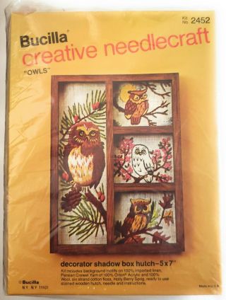 Bucilla Creative Needlecraft Shadow Box Hutch - Owls - 2452 Vintage