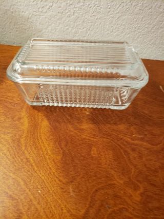 Vintage Pasabahce Clear Ribbed Glass Refrigerator Dish butter cheese 2