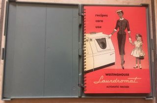 Vintage Westinghouse Laundromat Laundrofile Maual Handbook Plastic Cover 1954