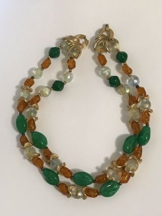 Vintage Huge Gorgeous " The Look Of Real " Boucher Glass Necklace