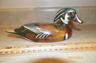 A Wooden Bird Factory,  82,  P.  Korman,  Wood Duck Hand Carved In Usa