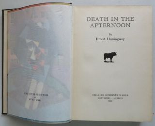 First Edition Death In The Afternoon Ernest Hemingway Scribner 