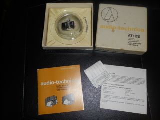 Audio Technica At12s Tapered Cantilever Dual Magnet Cartridge W/box & Paperwork