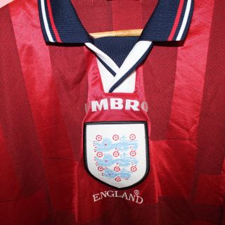 UMBRO Retro Vintage ENGLAND Away Jersey Football Shirt UK XL - P11 2