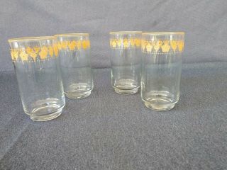 Vintage Corelle Butterfly Gold 12 Oz Glasses Tumblers 5 " Tall By Libbey Set Of 4
