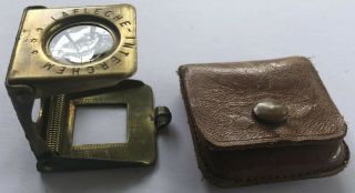 Vintage Folding Brass Loupe Lafleche Paris Magnifying Glass Pocket Magnifier,