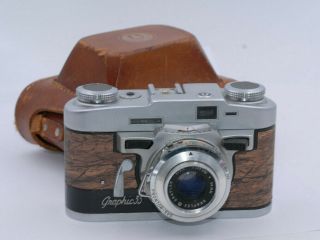 Vintage Graflex Graphic 35 Film Camera F/3.  5 50mm Lens