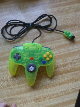 Vintage Neon Lime Green Nintendo 64 Controller - Authentic N64