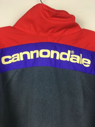 Vtg Retro 90s Cool Cannodale Biking Cycling Windbreaker Fleece Pullover Sz M