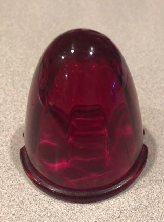 Vintage Red Glass Bullet Style Tail Light 2.  5 " Tall 1 3/4 " Diameter Opening