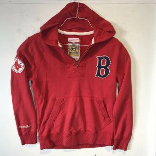 Boston Red Sox Red Small Vintage Embroidered Hoodie Sweatshirt Classic Logos