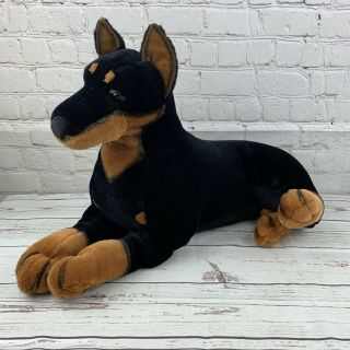 Vintage Fao Schwarz Fifth Ave Dog Plush Doberman Pinscher Large Stuffed Animal