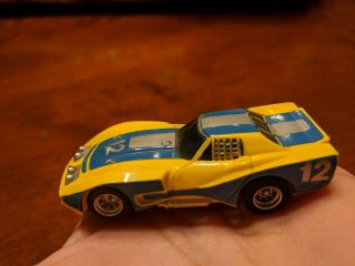 Aurora Vintage Afx Corvette Gt / Yellow & Blue 12 / Slot Car