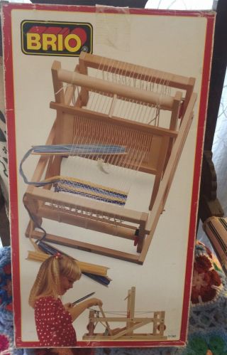 Vintage Brio 31888 Mini Weaving Loom Portable Tabletop Loom Made In Sweden