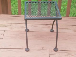 Vintage Outdoor 12.  5 " X 12.  5 " X 14 " H Square Black Metal Patio Side Table