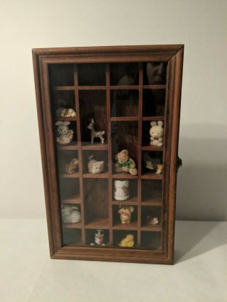 Vintage Select Merchandise Comp.  Wall Curio Cabinet W/ Figures 7 X 12 " Holds 25