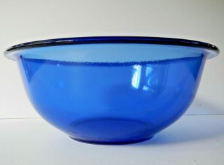 Pyrex Cobalt Blue Glass Mixing Bowl Vintage Kitchen Glass Ware 323