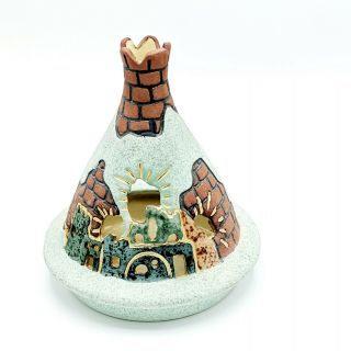 Vintage Pueblo Candle Votive Holder Southwest Decor Ceramic Mexican Pottery