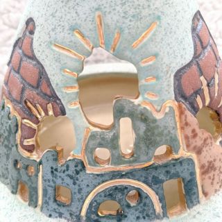Vintage Pueblo Candle Votive Holder Southwest Decor Ceramic Mexican Pottery 2