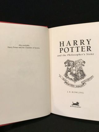 Deluxe 1st Edition,  7th Print,  UK Harry Potter and the Philosopher ' s Stone 5