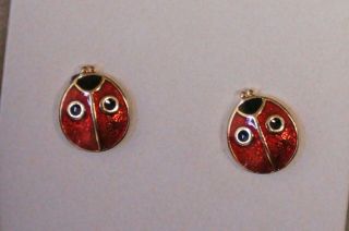 Vintage Avon Ladybug Pierced Earrings w/ box 5