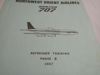Northwest Orient Airlines Boeing 707 Refresher Training Phase 2 1967 Vintage Old