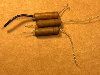 3 Vintage Cornell Dubilier Grey Tiger.  01 Uf 400v Wax Tone Capacitors 1950s