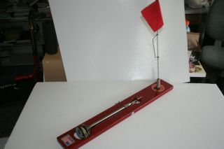 Vintage Beaver Dam Tip Up The Arctic Fisherman Special Red Board W/flag Decal.