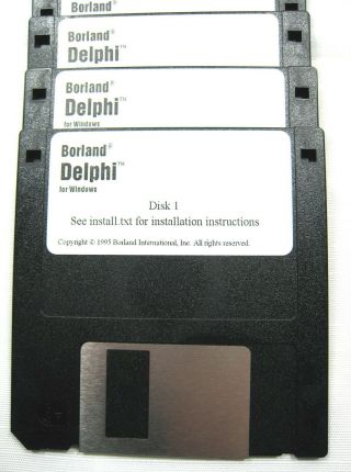 Vintage Borland Delphi for Windows - 1995 - With Report Smith Tool - 3½ 