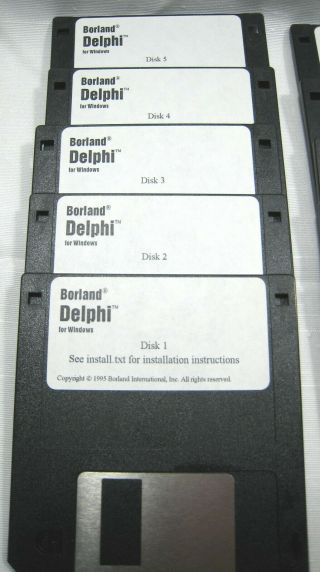Vintage Borland Delphi for Windows - 1995 - With Report Smith Tool - 3½ 