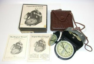 Bezard Model Ii Vtg.  Wwii Era Compass Case & Box German Made T
