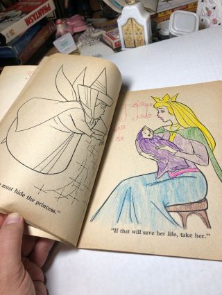 Vintage 1959 Whitman Walt Disney Sleeping Beauty Coloring Book (50 Colored) A2 3