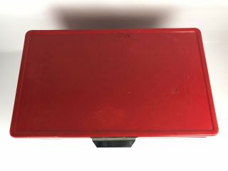 Vintage 80s Red Metal Coleman Cooler With Metal Latch and Handles - 3