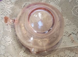 Vintage D&B Co 1930’s Mixing Bowl Pink Depression Glass Knob Handle Two Spouts 5