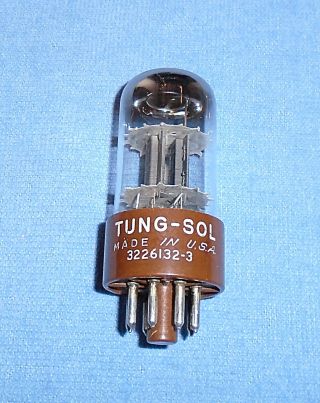 1 Tung - Sol 6sl7wgt Vacuum Tube - 1961 Vintage Brown Base Audio Twin Triode