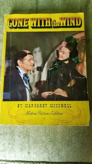 Vintage Gone With The Wind Motion Picture Edition Paperback Book 1939