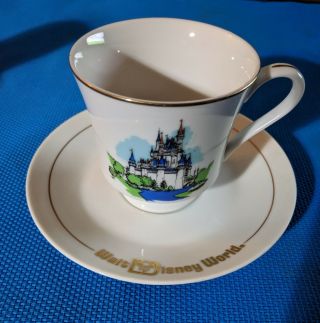 Vintage Walt Disney World Production Tea/coffee Cup Saucer Cinderella Castle