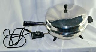Vintage Farberware 12 " Electric Skillet Fry Pan 310 - A Dome Lid Perfect Heat