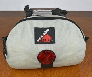 Vintage 1980s Cannondale Handlebar Bag Canvas Zipping Nylon Straps Foam Insert