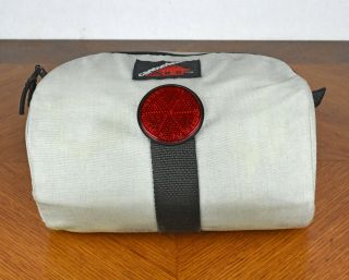 Vintage 1980s Cannondale Handlebar Bag Canvas Zipping Nylon Straps Foam Insert 2