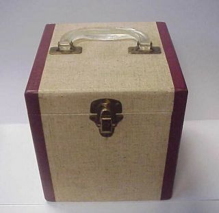 Vintage Yankee Clipper Two Tone Wood 45 Rpm Record Case Storage Box - Exc