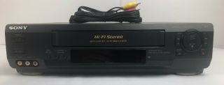 Sony Slv - N50 Vhs Vcr Video Cassette Player Recorder Hifi No Remote W/ Av Cables