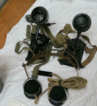 U.  S.  Army Wwii Era Signal Corps T - 26 Chest Microphone Baldwin Radio C Headphones