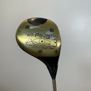 Ping Eye 2 Vintage 3 Wood Golf Club Steel Karsten K - Shaft Rh 161917 Black Dot
